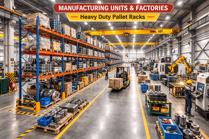 Heavy duty pallet rack manufactured by RacksQ