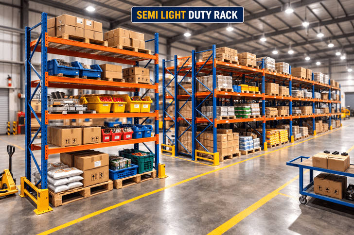 Semi light duty rack for retail and small warehouses by RacksQ